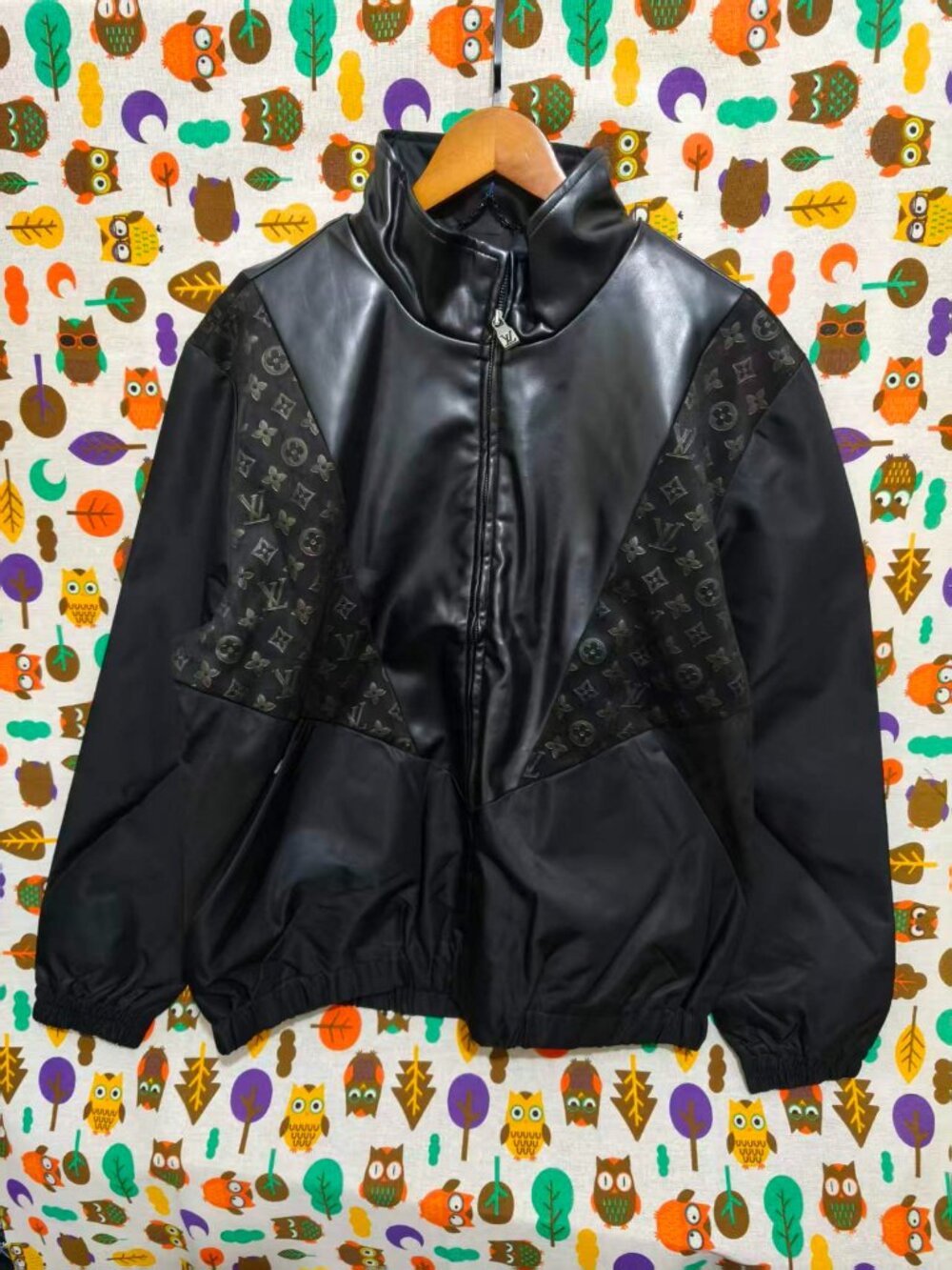 Louis Vuitton Black Monogram Panel Zip Bomber Jacket Men’s Size 50 (US L)